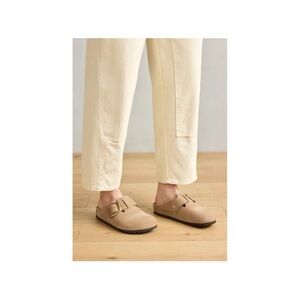 Birkenstock Boston Big Buckle Leather Clog Sz 38 US 7-7.5 in Tobacco Brown